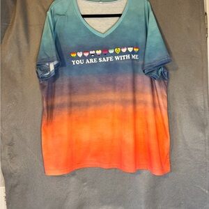 Source Unknown Blue and Orange Gradient Tee